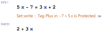 Ejemplo igualdades en Mathematica