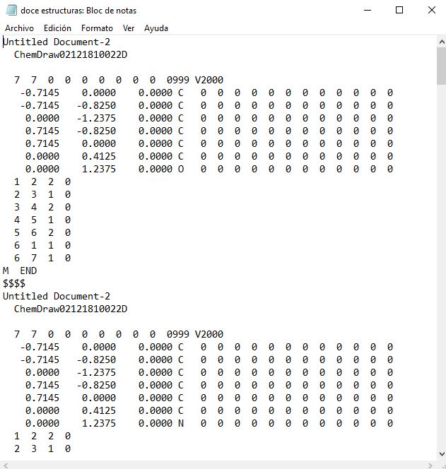 Estructuras expandidas en formato SDFile