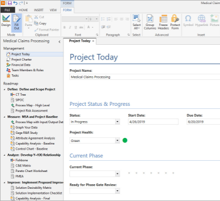 Plantilla de proyecto en Companion by Minitab