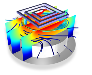 Uma bobina quadrada é colocada em cima de uma janela dielétrica e é eletricamente excitada, enquanto um plasma é formado em uma câmara cheia de argônio embaixo.
