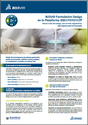 BIOVIA Formulation Design en la Plataforma 3DEXPERIENCE®