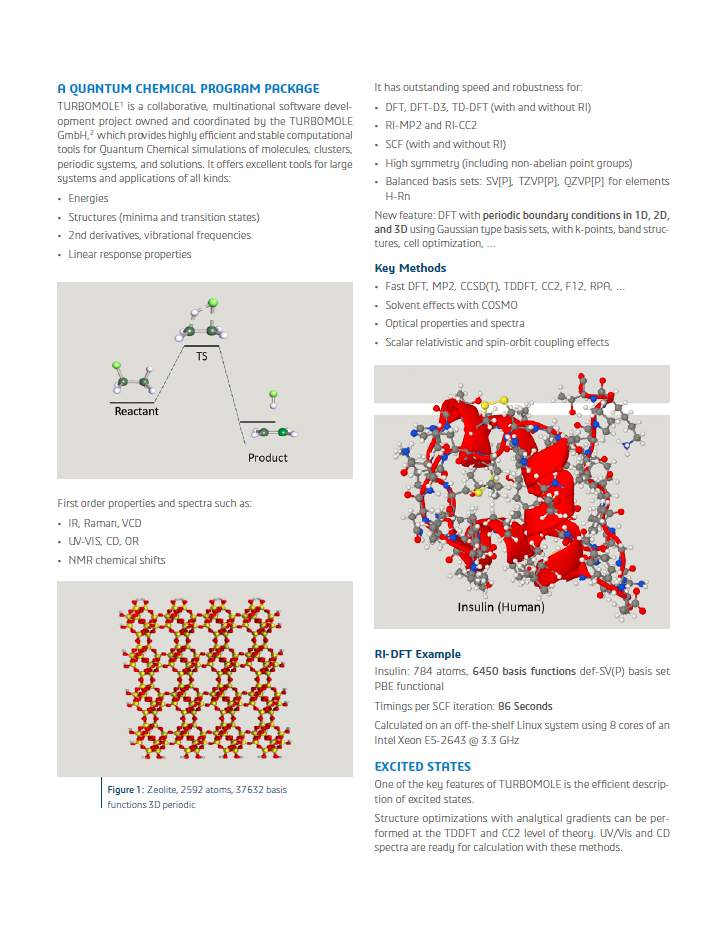 TURBOMOLE® Fast and Robust Quantum Chemistry - Datasheet