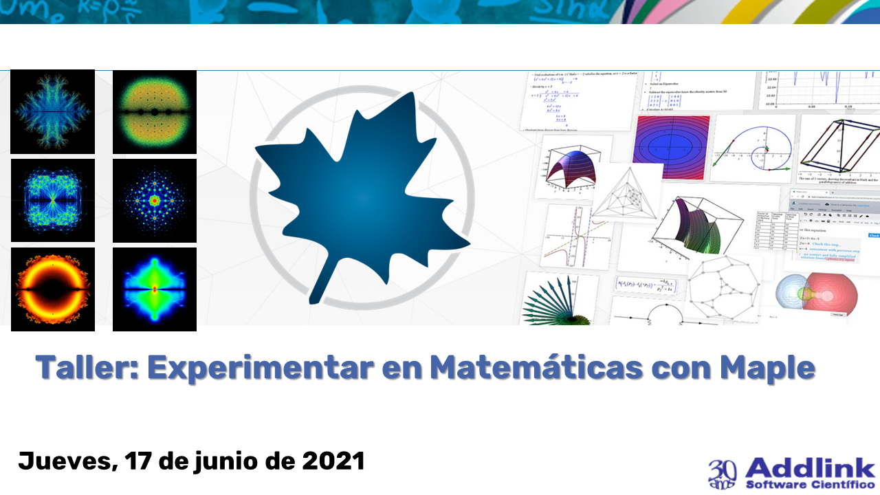 Taller: Experimentar en Matemáticas con Maple (17 de junio de 2021)