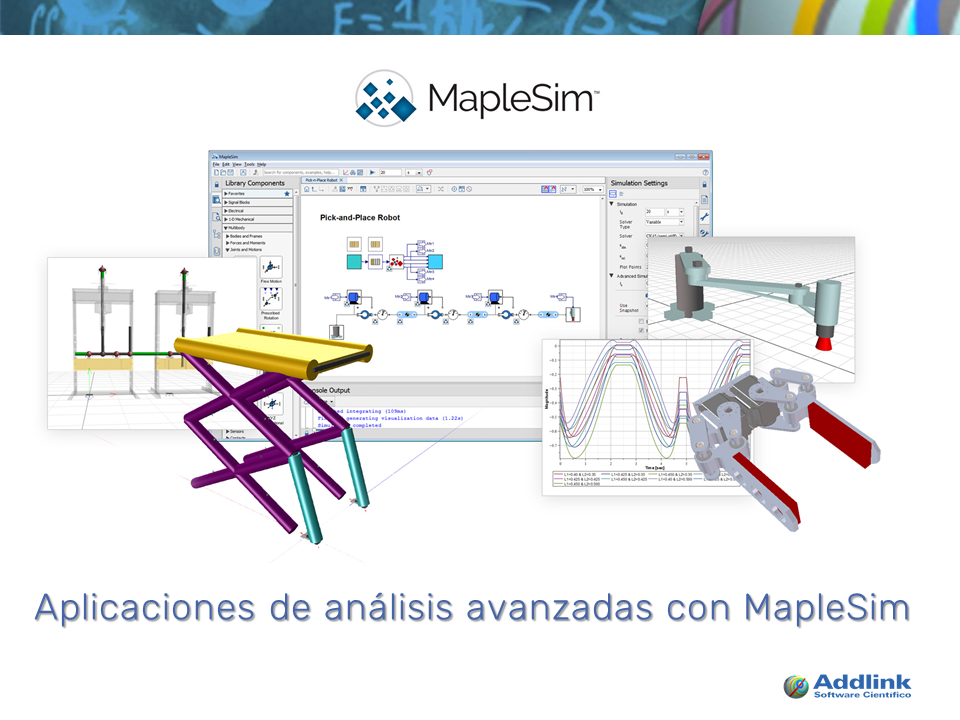 Aplicaciones de análisis avanzadas con MapleSim (con MapleSim 2017)